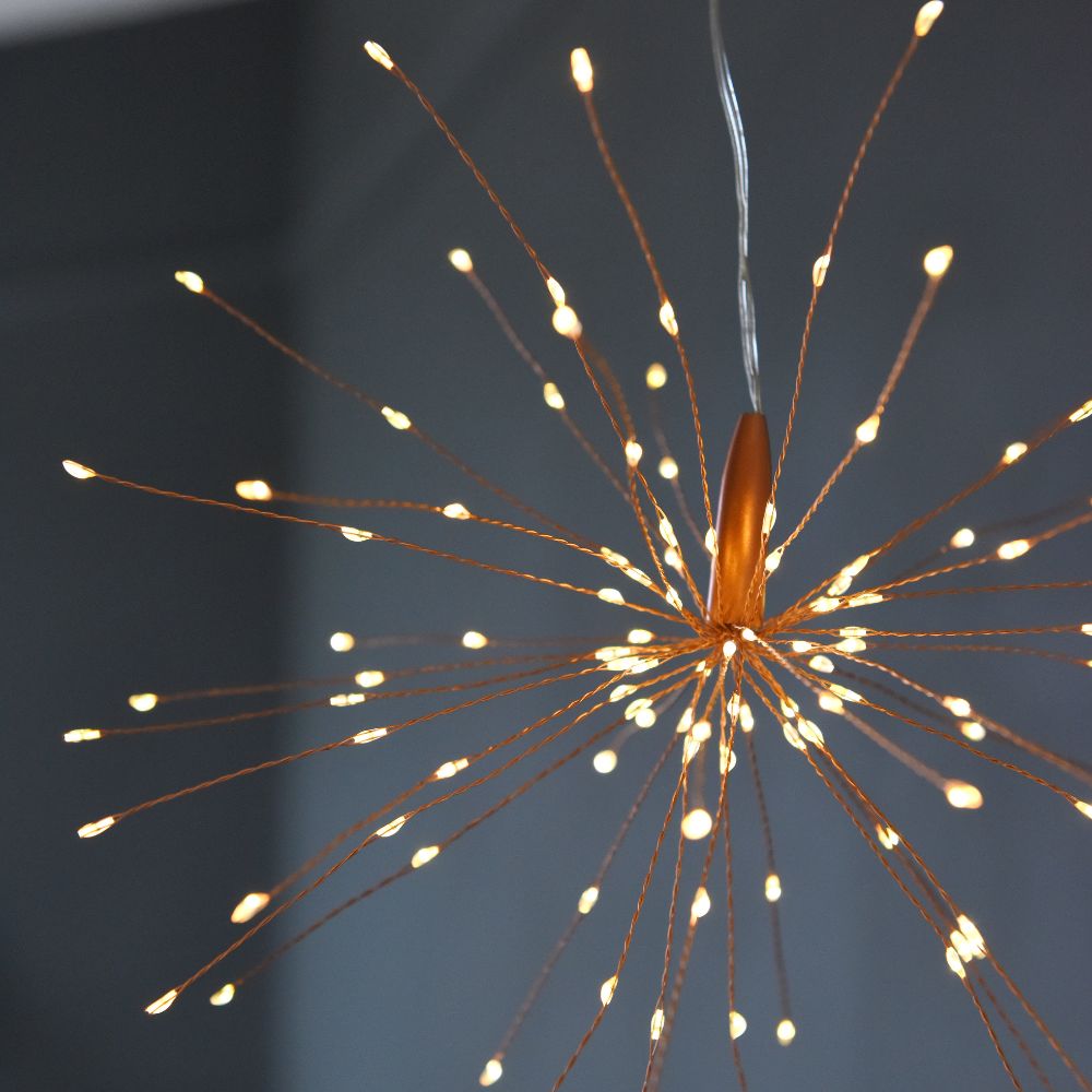 Lumina Hanging Single 50cm Starburst Copper - Indoor & Outdoor - Plug In