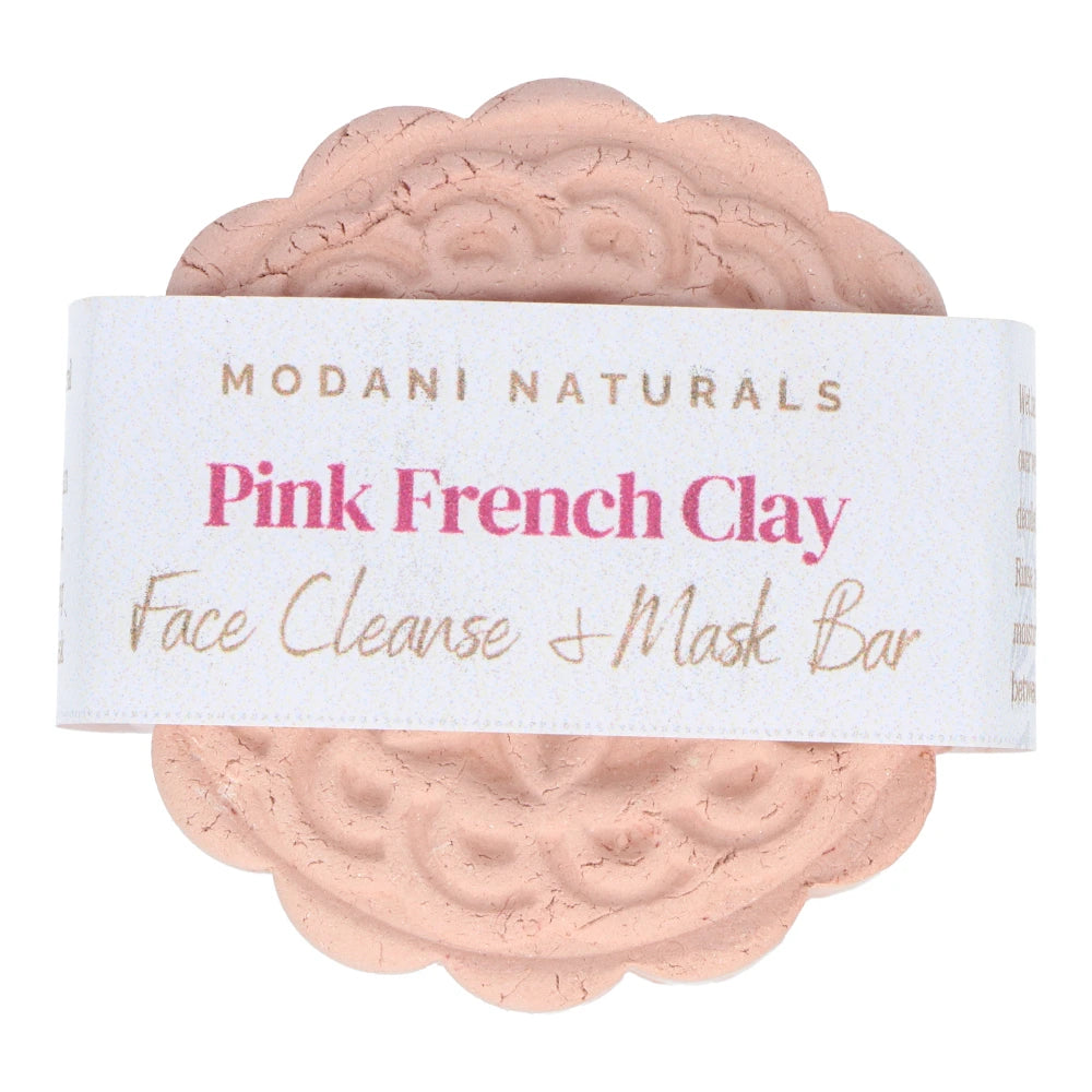 Modani Naturals Cleanse & Mask Bar - French Pink Clay (approx 90g)