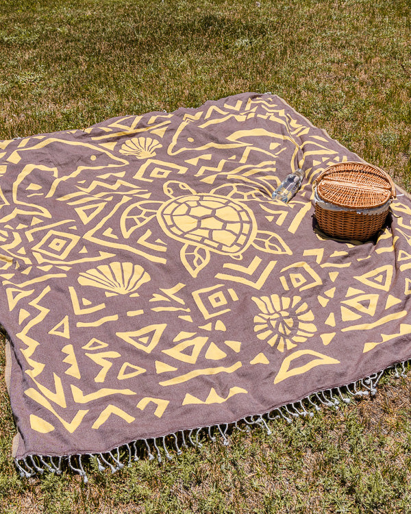 Sand Cloud Organic Cotton Beach Towel - Ocean Maze X Large (183cm x 193cm)