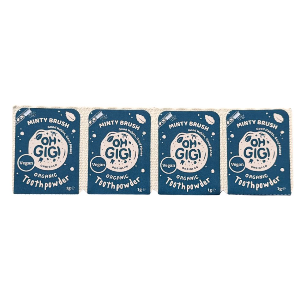 OhGiGi Organic Toothpowder BrushPods - 4 Mini Pods