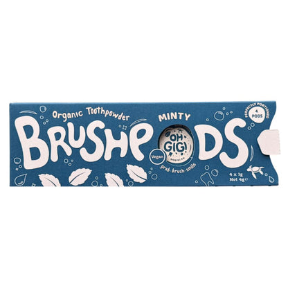 OhGiGi Organic Toothpowder BrushPods - 4 Mini Pods