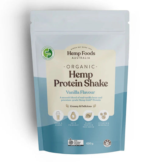 Hemp Foods Australia Organic Hemp Protein Shake - Vanilla 420g