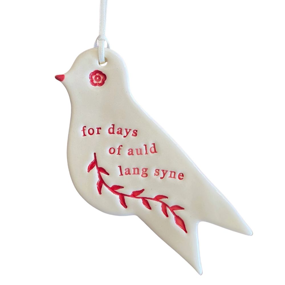 Paper Boat Press Christmas Ornament - Christmas Bird Auld Lang Syne