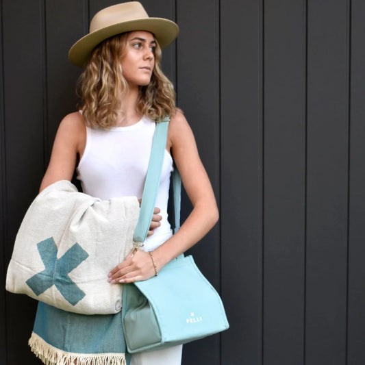 Pelli Crossbody Canvas LUNCH Cooler Bag with Shoulder Strap