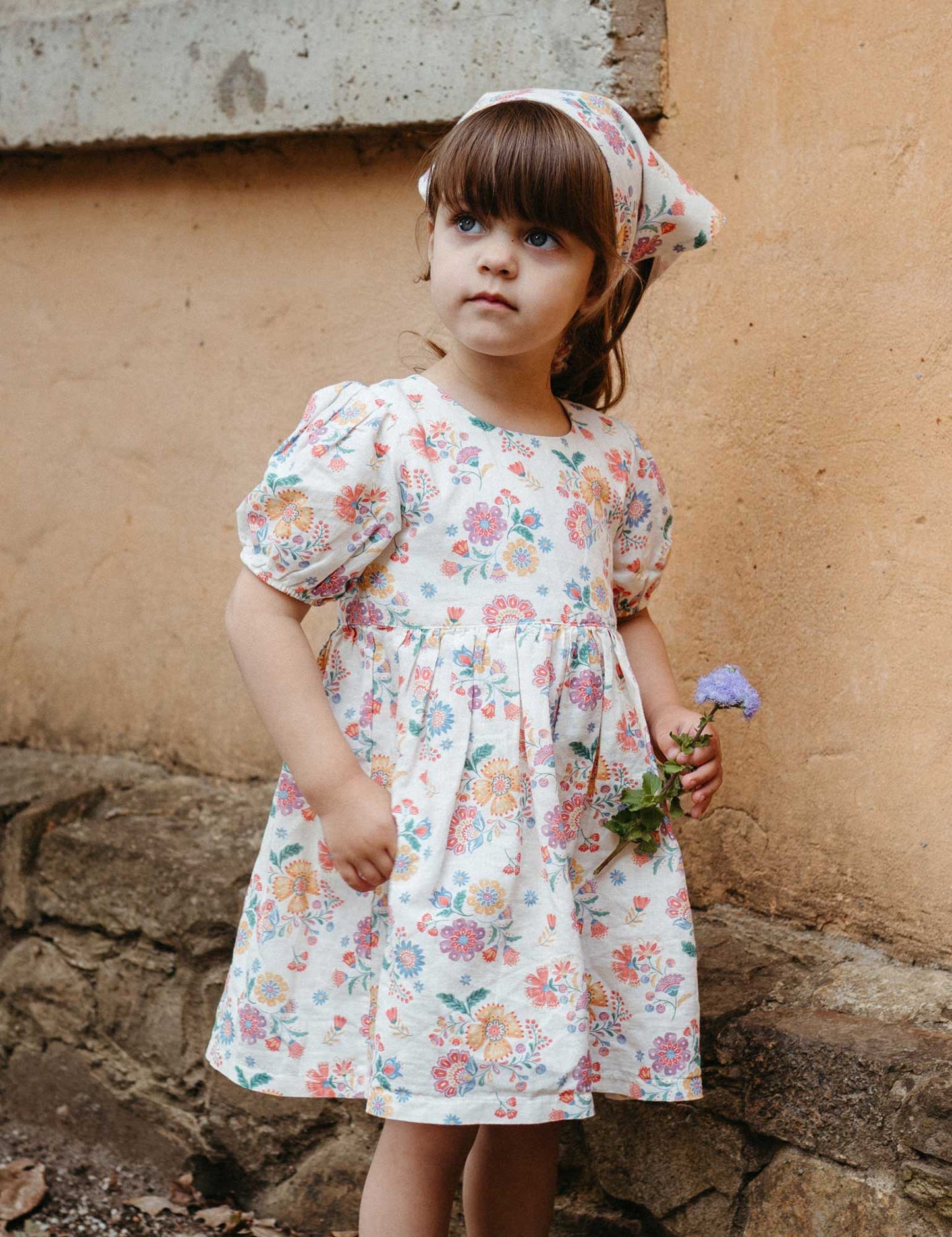 Purebaby Linen Blend Dress - Mexican Floral