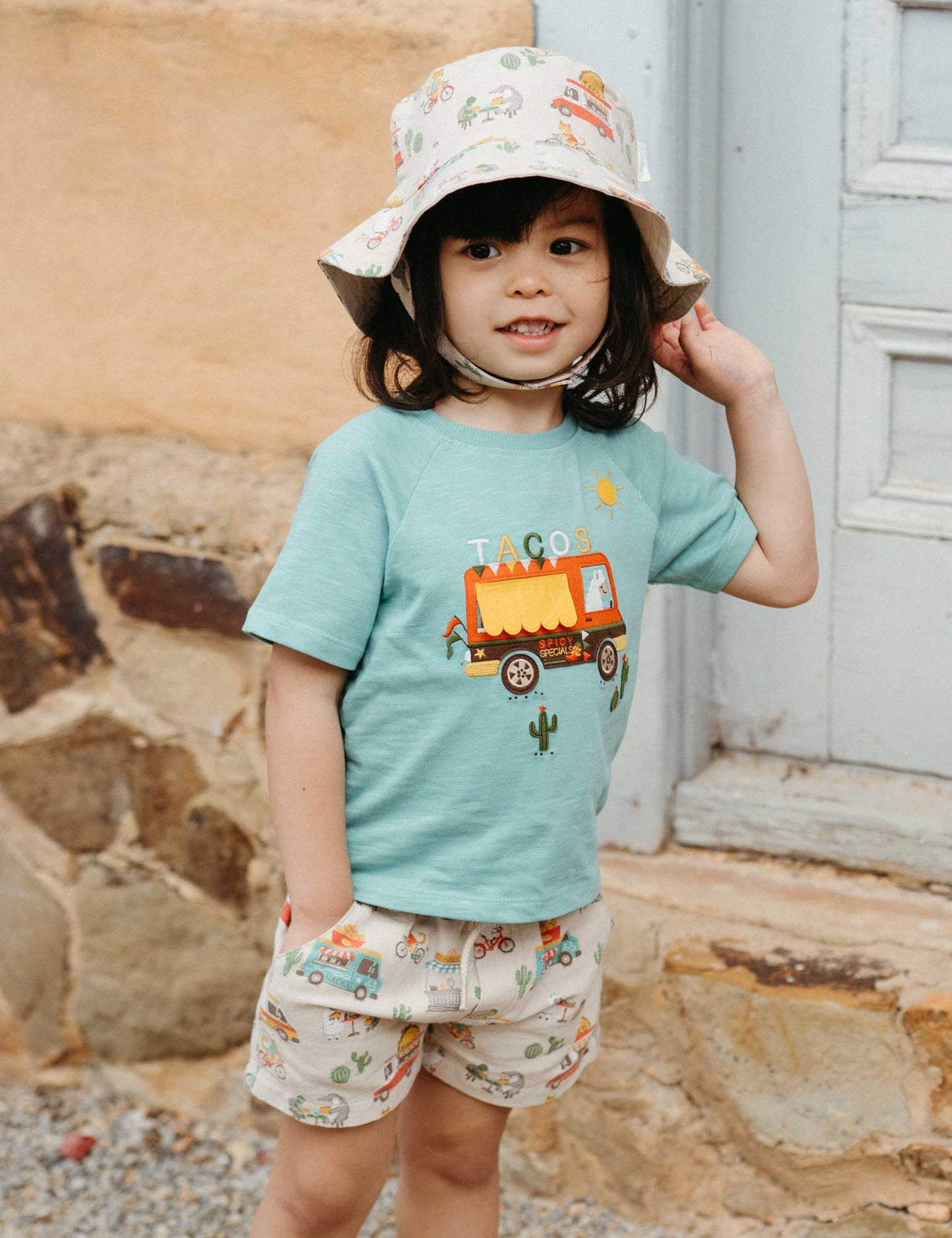 Purebaby Pull On Printed Short - Taco Truck