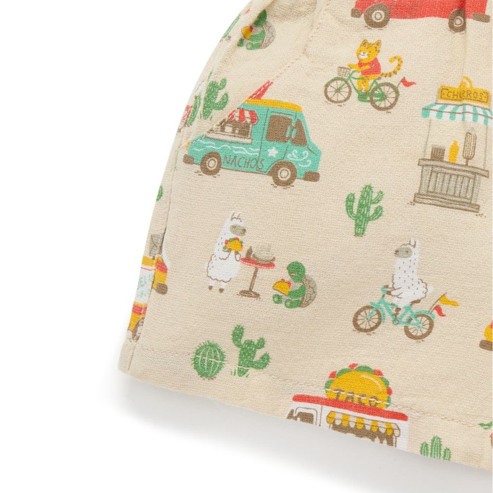 Purebaby Pull On Printed Short - Taco Truck