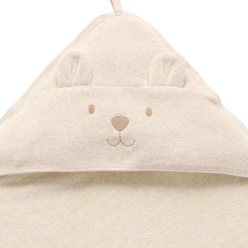 Purebaby Essential Bear Cotton Hooded Towel