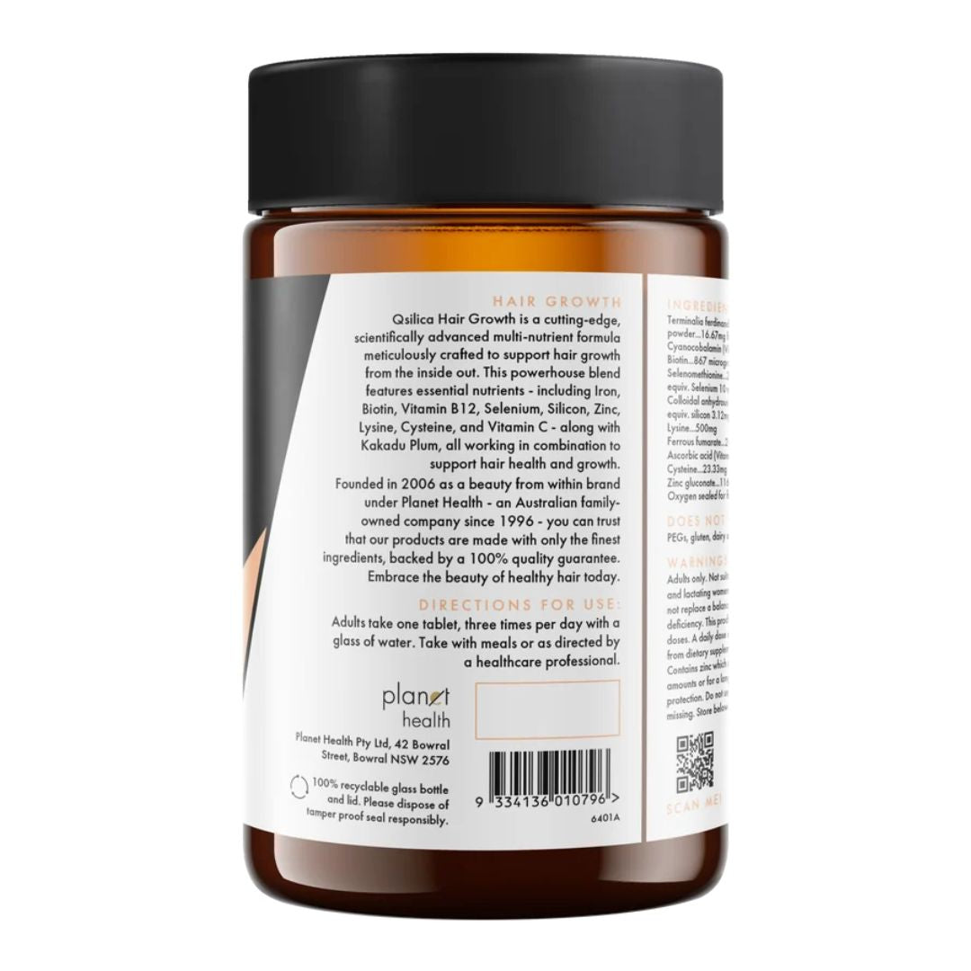 Qsilica Vegan Hair Growth Multi-Nutrient Complex (90 Tablets)