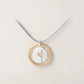 Rancho Necklace Silver Seedling Disc Flat Gold Ring on  Silver Cord