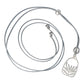 Rancho Necklace Silver Leucadendron Hollow Oval on Grey Cord