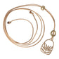 Rancho Necklace Gold Leucadendron Hollow Oval on Tan Cord