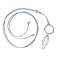 Rancho Necklace Silver Loopy Pendant Silver Flat Ring on Grey Cord