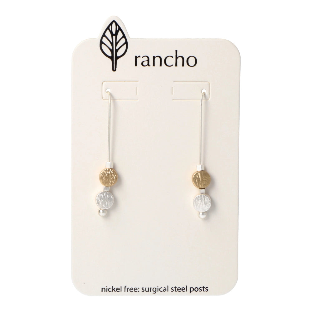 Rancho Hook Earrings Silver - Silver/Gold Small Dot Features