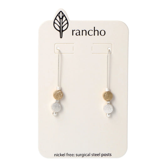 Rancho Hook Earrings Silver - Silver/Gold Small Dot Features