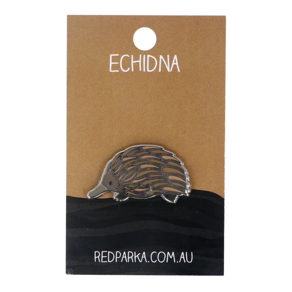 Red Parka Enamel Pin - Echidna