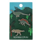 Red Parka Enamel Pin Set - Dinosaur Trio