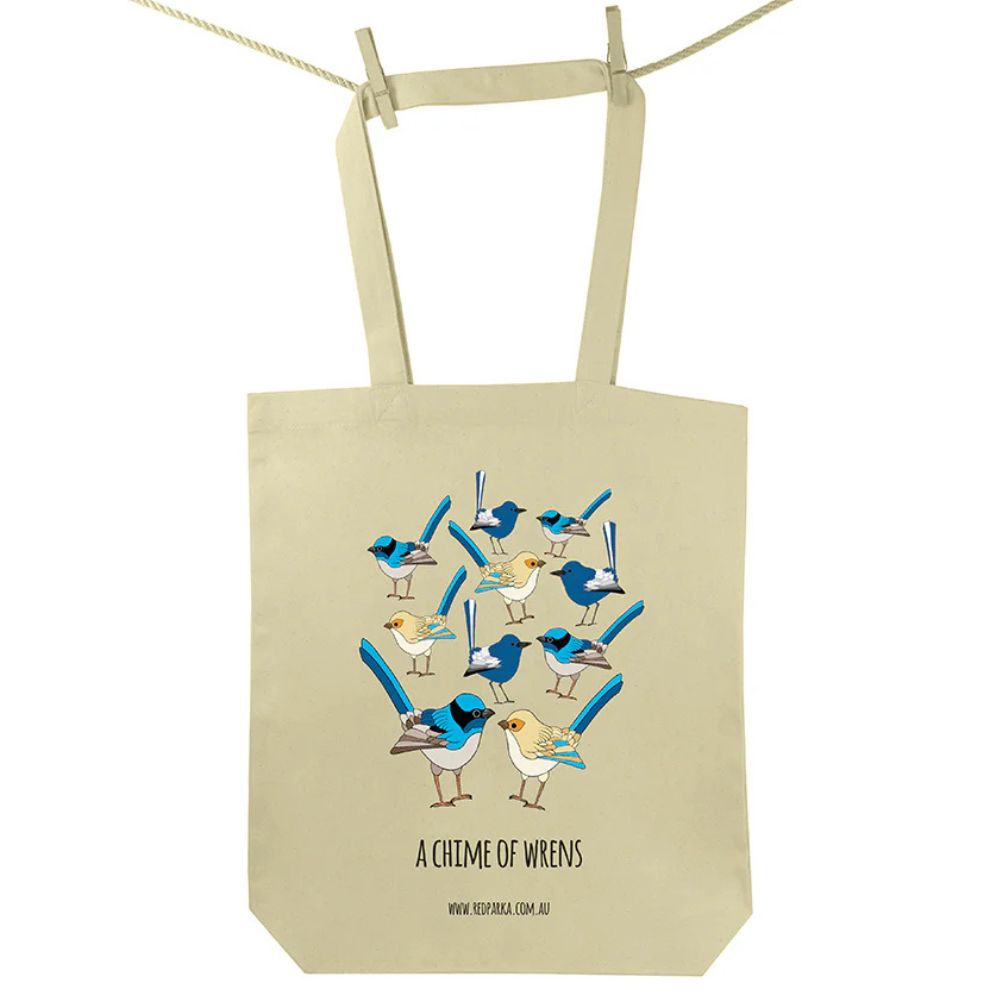 Red Parka Tote Bag A Chime Of Wrens
