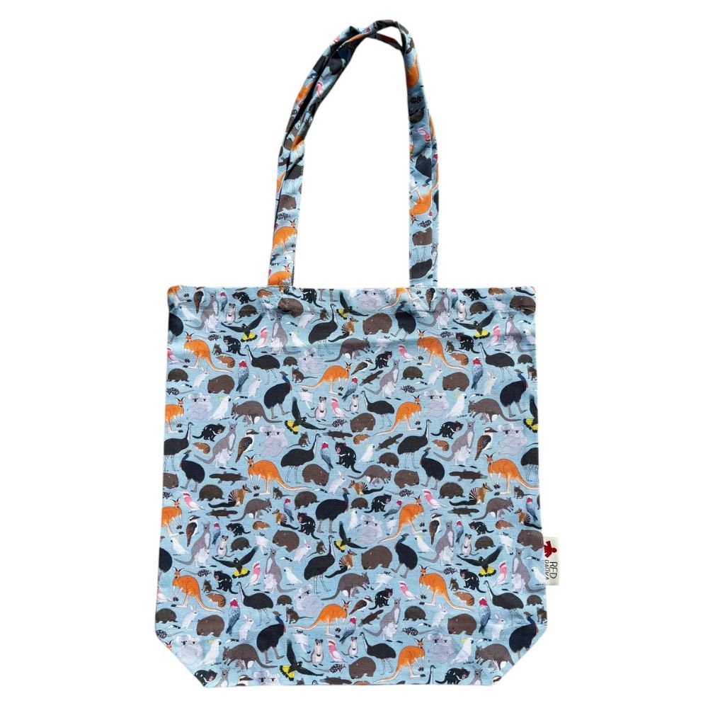 Red Parka Tote Bag Australian Animals