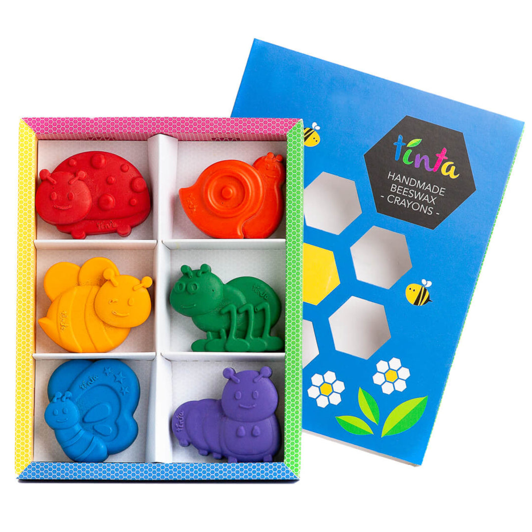 Tinta Crayons Large Garden Insect Beeswax Crayons 6 pack