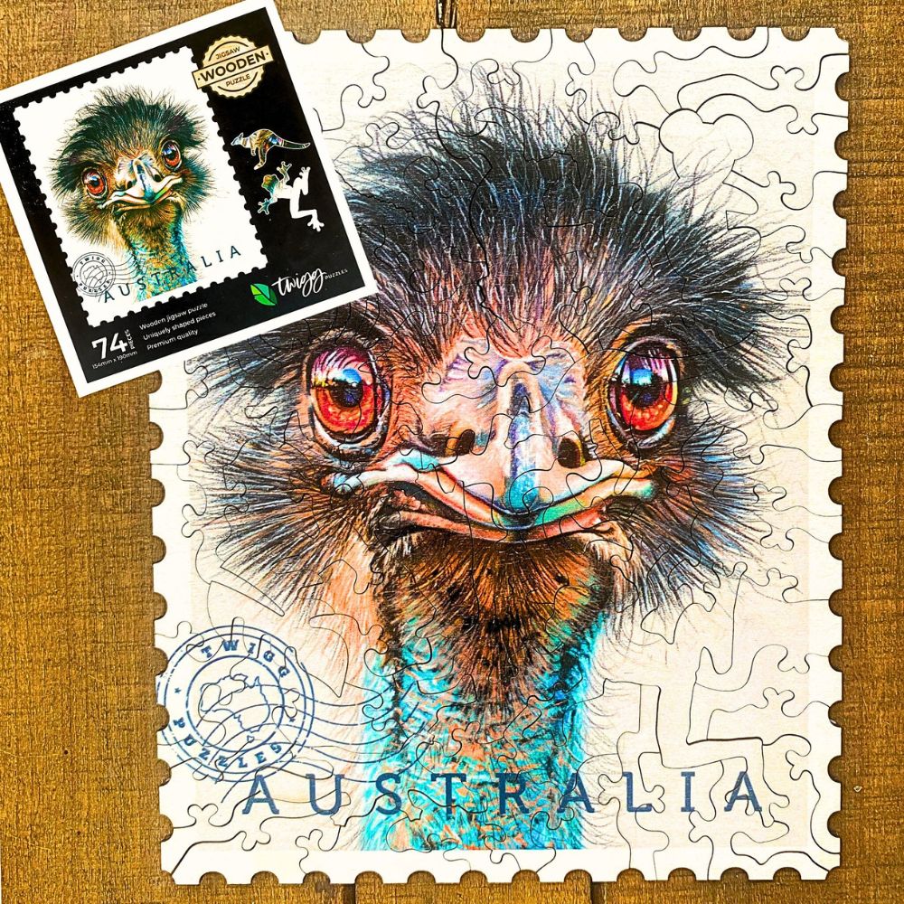 Twigg Puzzle Wooden Jigsaw Puzzle 74 Pieces - Emu