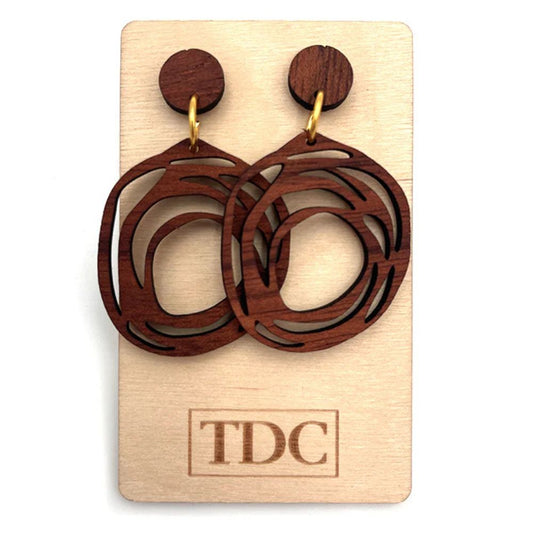Samantha Abbott TDC Wooden Drop Earrings - Cosmic