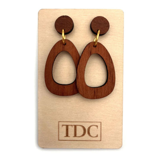 Samantha Abbott TDC Wooden Drop Earrings - Oval