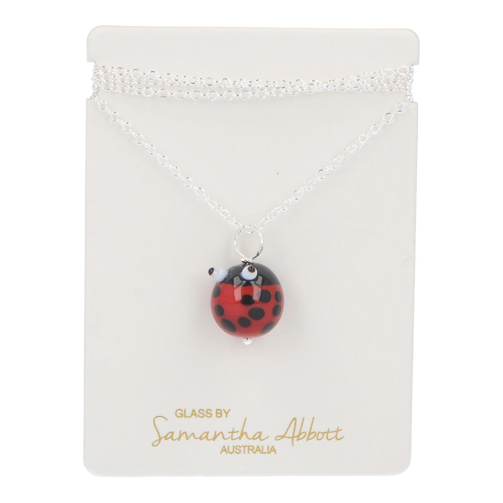 Samantha Abbott Glass Necklace - Ladybird