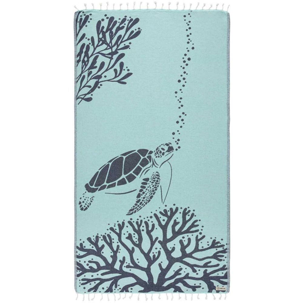 Sand Cloud Organic Cotton Beach Towel - Bubbles Turtle (93cm x 170cm)