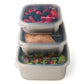 U Konserve Square Stainless Steel Container Nesting Trio - Clear Silicone Lids