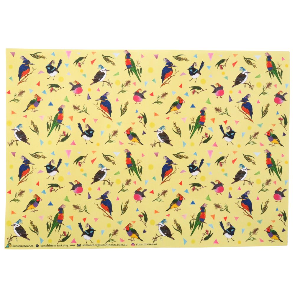 Sunshine Sea Art Wrapping Paper - Bird Party
