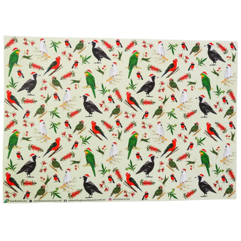 Sunshine Sea Art Wrapping Paper - Christmas Birds