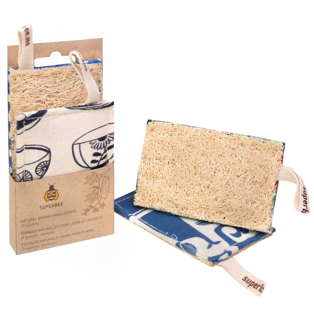 SuperBee Loofah Sponge Kitchen - 2 pack (mixed designs)