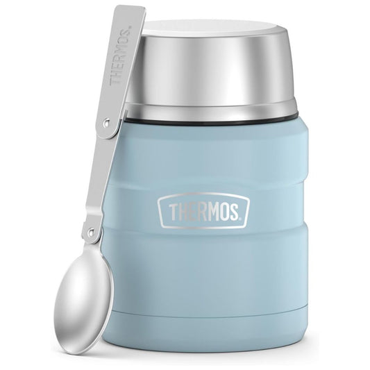 Thermos King Stainless Steel Insulated Food Jar With Folding spoon 470ml