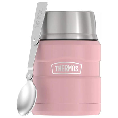 Thermos King Stainless Steel Insulated Food Jar With Folding spoon 470ml