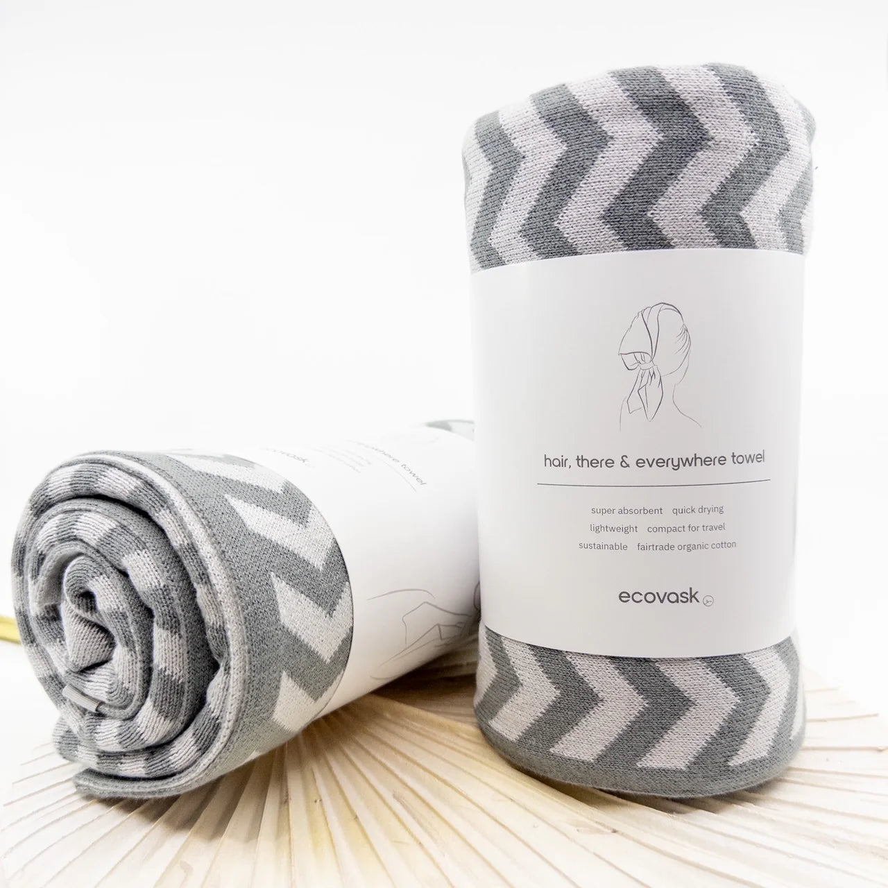 Ecovask Travel Towel & Hair Wrap - Organic Cotton