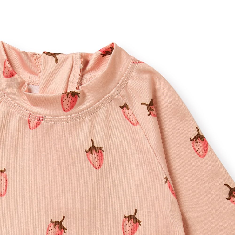 Wilson & Frenchy 2PC Cutwork Rashie Swimset - Strawberry Kisses