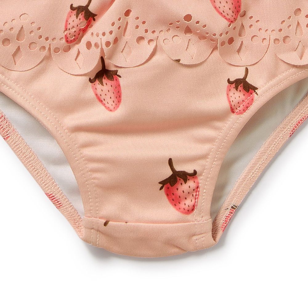 Wilson & Frenchy 2PC Cutwork Rashie Swimset - Strawberry Kisses