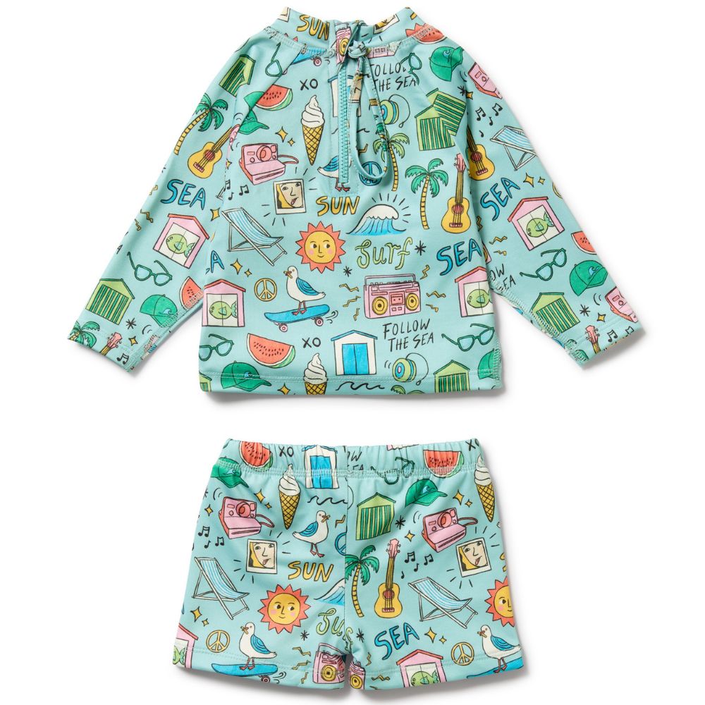 Wilson & Frenchy 2PC Rashie Swim Set - Sun Surf & Sea