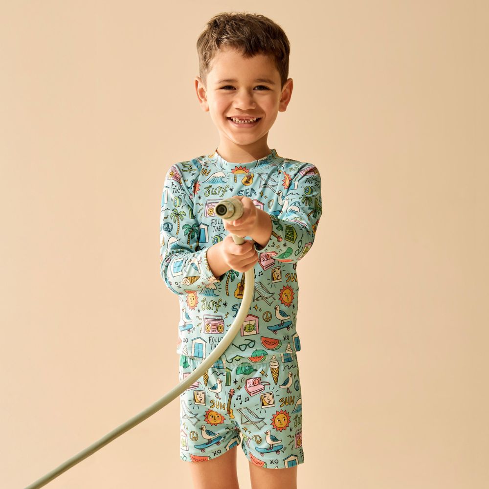 Wilson & Frenchy 2PC Rashie Swim Set - Sun Surf & Sea