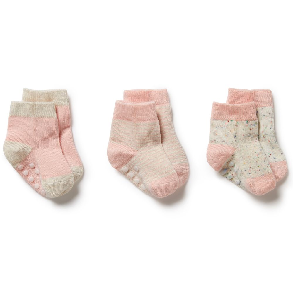 Wilson & Frenchy Organic 3 Pack Baby Socks - Cantaloupe