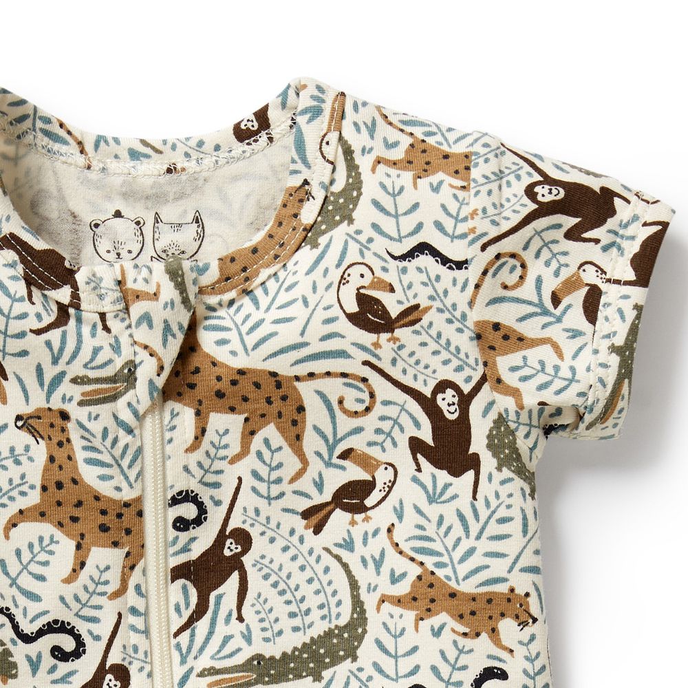 Wilson & Frenchy Organic Boyleg Zipsuit - Mini Jungle
