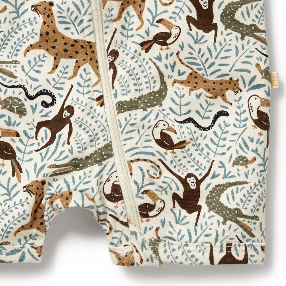 Wilson & Frenchy Organic Boyleg Zipsuit - Mini Jungle