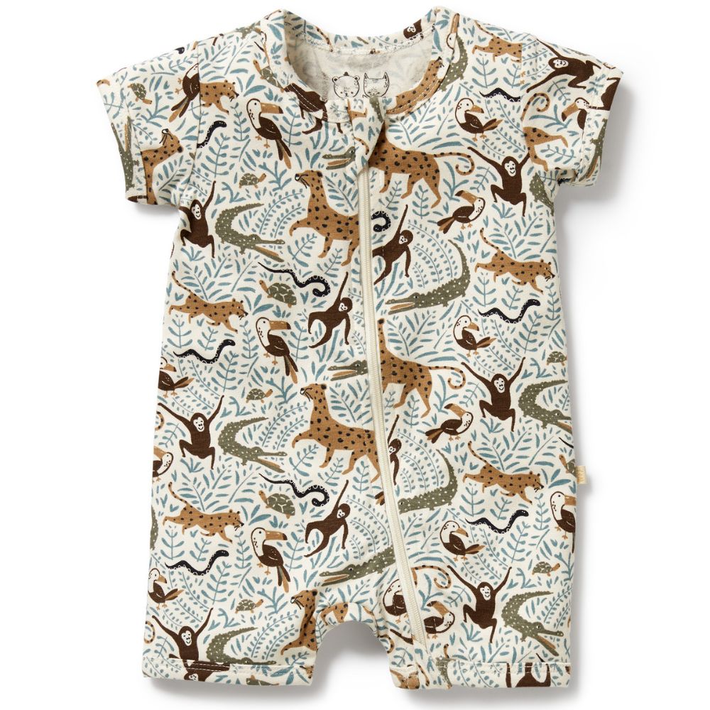 Wilson & Frenchy Organic Boyleg Zipsuit - Mini Jungle