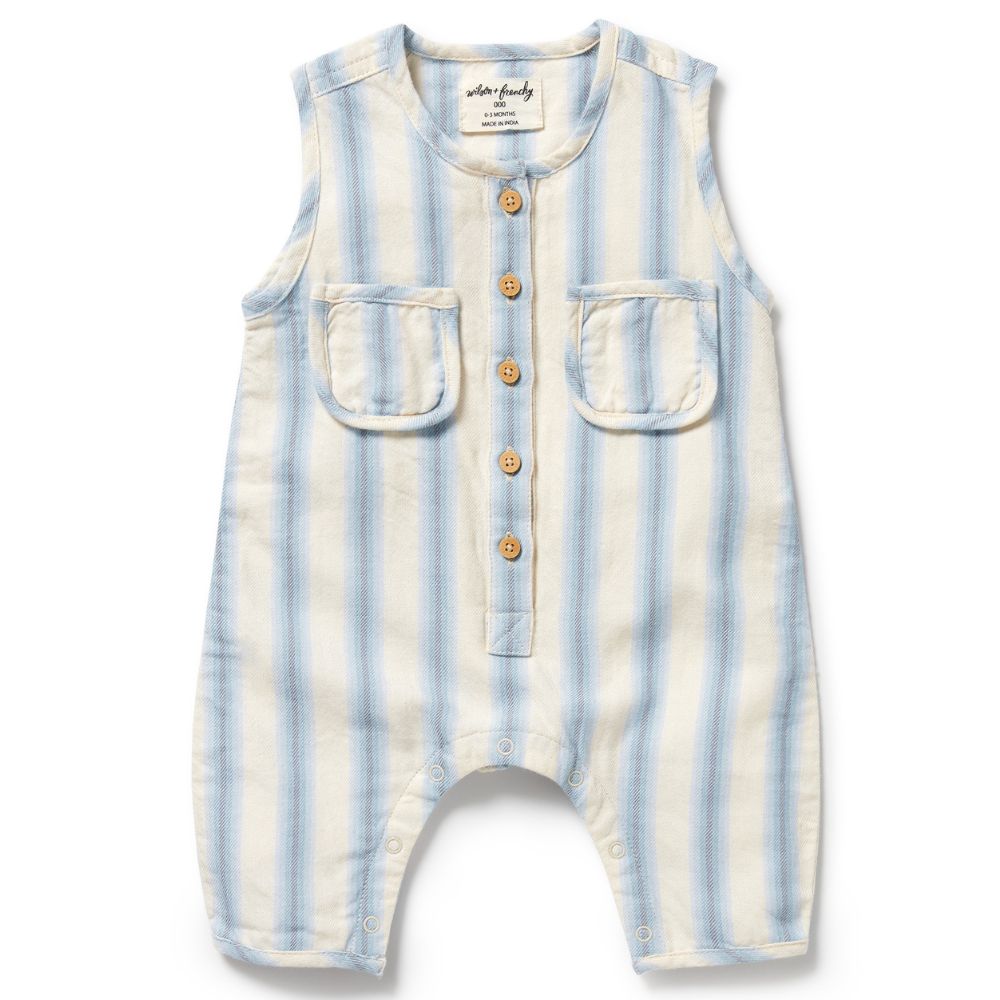 Wilson & Frenchy Organic Growsuit - Deep Blue Stripe