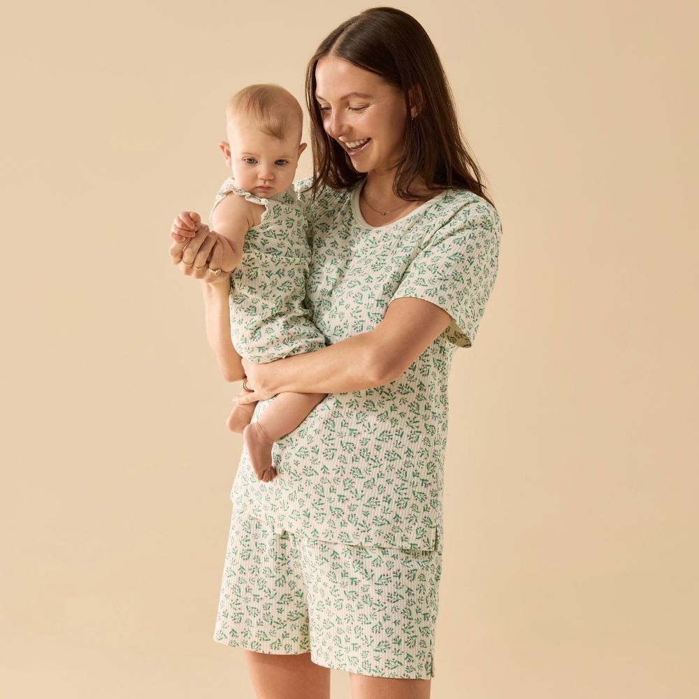 Wilson & Frenchy Organic Cotton Drop Needle Women's Pyjamas - Periwinkle