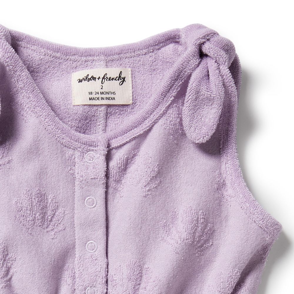 Wilson & Frenchy Organic Terry Playsuit - Lavender Shells