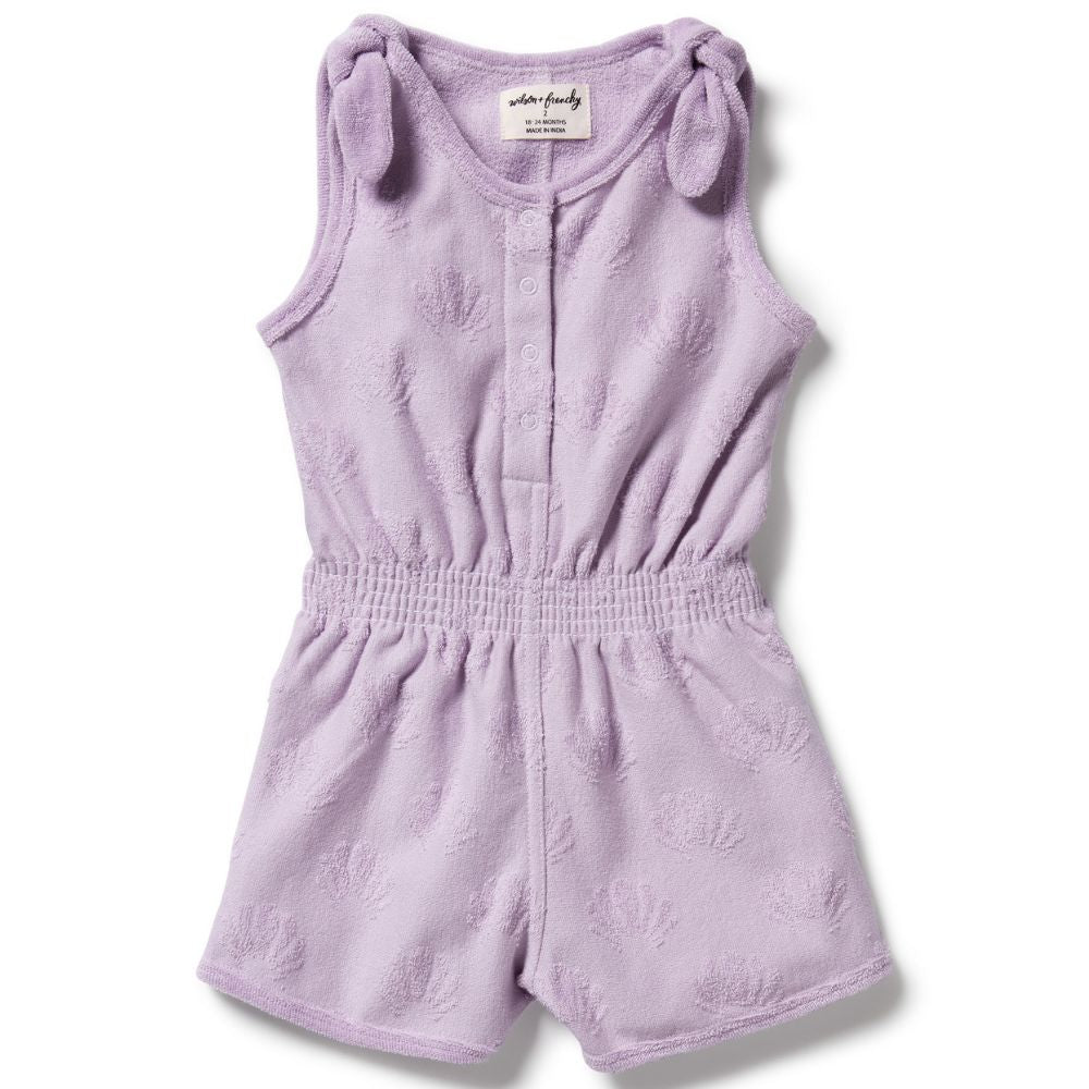 Wilson & Frenchy Organic Terry Playsuit - Lavender Shells