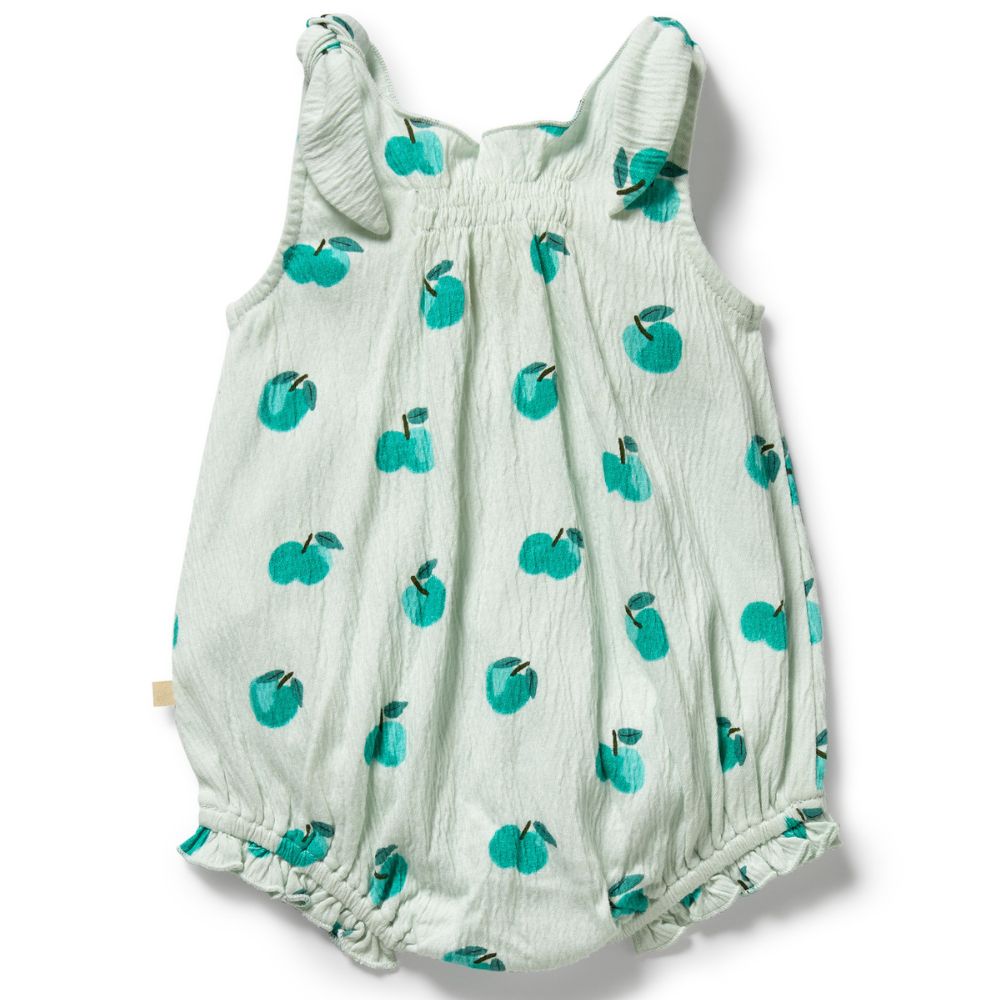 Wilson & Frenchy Organic Tie Playsuit - Apple Papple