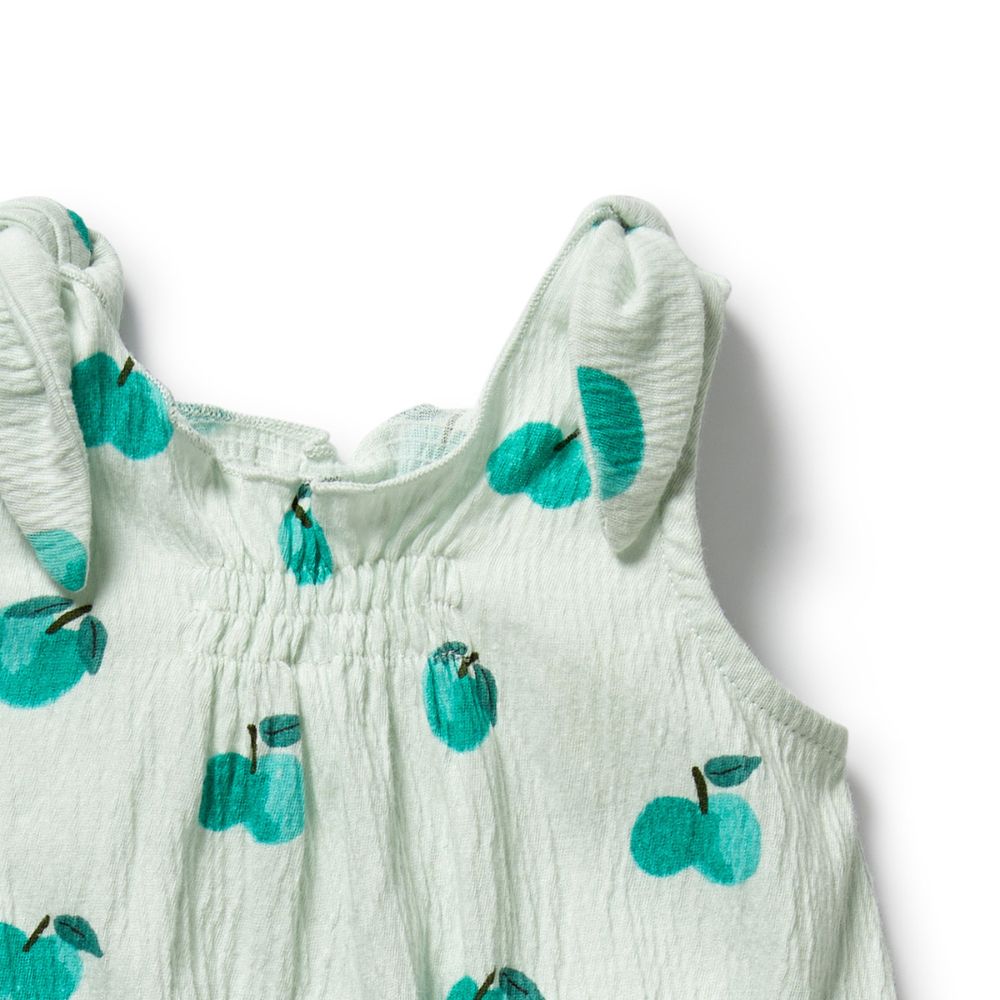 Wilson & Frenchy Organic Tie Playsuit - Apple Papple